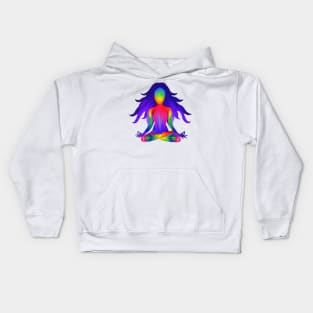 Rainbow Yoga Half Lotus Pose Kids Hoodie